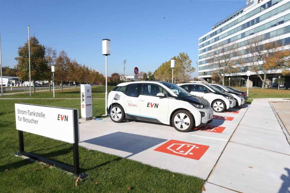 E-Mobilität Zukunftsthema mit hohem Potential Strom-Tankstelle EVN Direktion, Maria Enzersdorf!