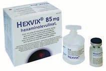 Hexvix /Cysview Hexvix /Cysview ist ein Wirkstoff, der von Krebszellen in der Blase aufgenommen wird und diese unter Bestrahlung mit blauem Licht in hellpinker Farbe aufleuchten lässt.