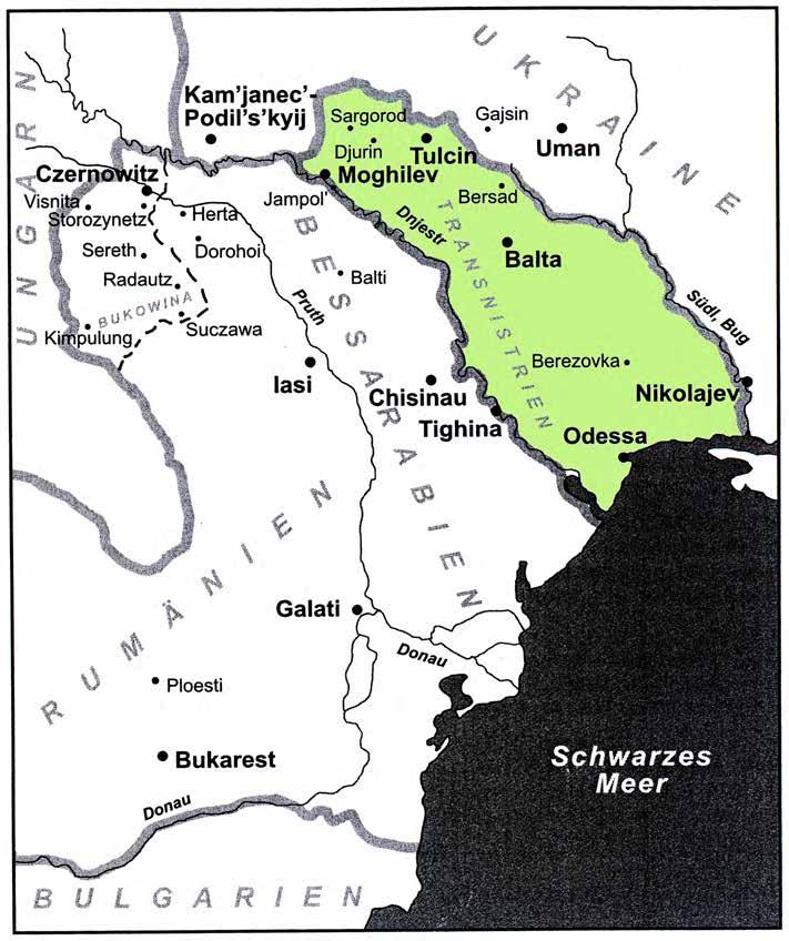 III Transnistrien Transnistrien, das Gebiet zwischen den Flüssen Dnjestr und Bug, stand von August 1941 bis März März 1944 unter rumänischer Verwaltung.