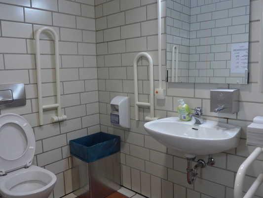 Öffentliches WC Öffentliches Damen-WC für Menschen mit Behinderung WC für Menschen mit