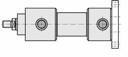 Square flange in front Bride carrée au