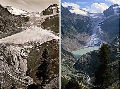 Abschmelzen von Gletschern Triftgletscher, Berner
