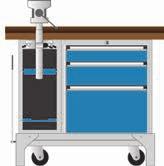 9054 FMW /T mit / with 00.05.9070 Fahrbare Werkbank Höhe 850  Backenbreite mm Mobile workbench, height 850 mm (up to upper edge of worktop), backboard Worktop: width 0 mm x depth 700 mm x 50 mm thick
