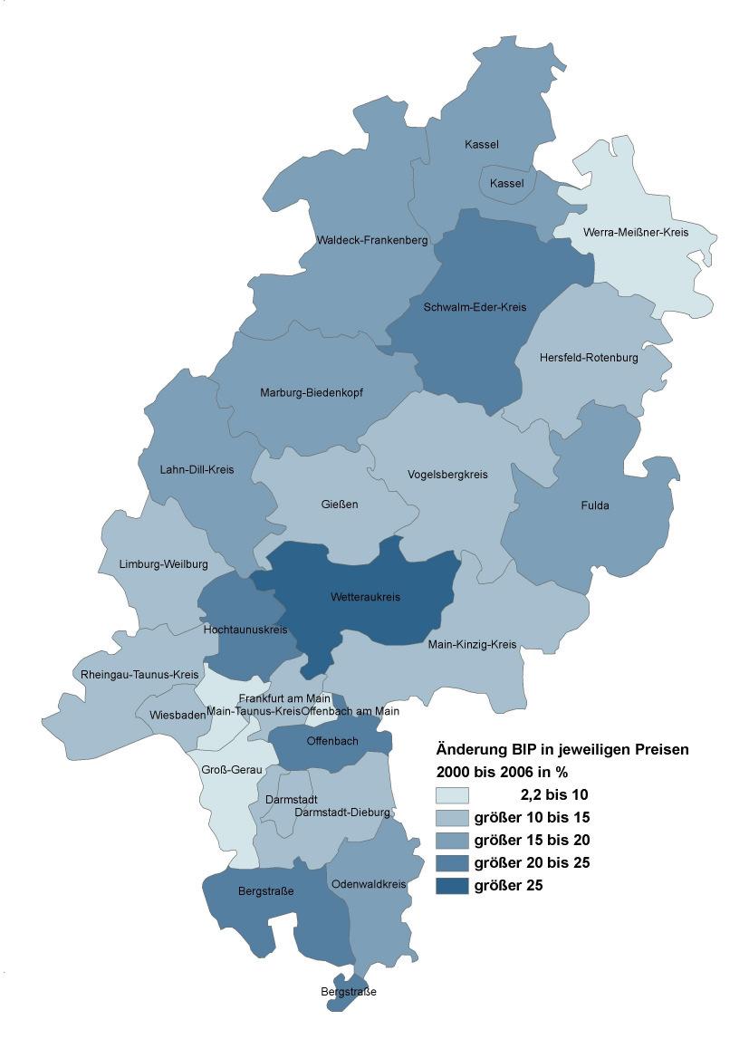 Der Wetteraukreis als Teil Hessens im Vergleich mit anderen Regionen Der Wetteraukreis ist einer von insgesamt 21 hessischen Landkreisen und fünf kreisfreien Städten.