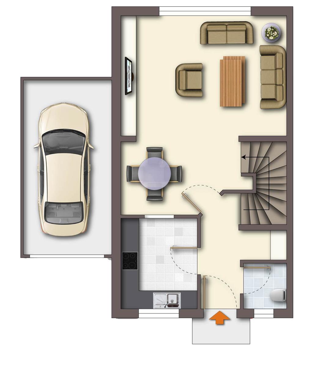 Erdgeschoss Fläche Wohnzimmer Küche Diele/Garderobe WC Gesamt ca. 31,0 m² ca. 7,5 m² ca. 6,5 m² ca.