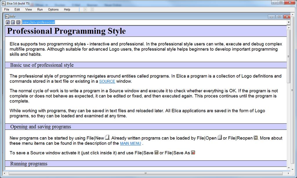 Dafür verwenden wir eine Datei (Professional Programming Style) Siehe Info Elica Environment Professional Programming Style Bitte den Code im Online Dokument