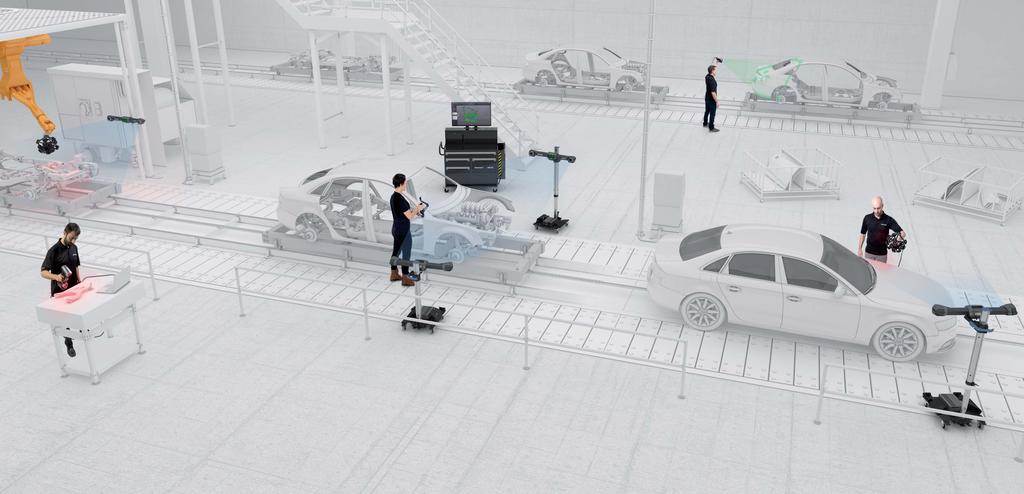 MetraSCAN 3D R-Serie ROBOTERGEFÜHRTER 3D-SCANNER: AUTOMATISIERTE TEILEPRÜFUNG VON BIS ZU MEHREREN HUNDERT TEILEN AM TAG, DIREKT IM