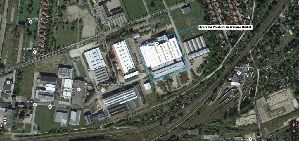 3. Umsetzung und Anlagengröße Die Photovoltaik-Dachanlage mit einer Größe von 999,855 kwp wurde auf den Gebäuden der Hydrema Produktion Weimar GmbH in einer Bauzeit von 8 Wochen errichtet und am 28.