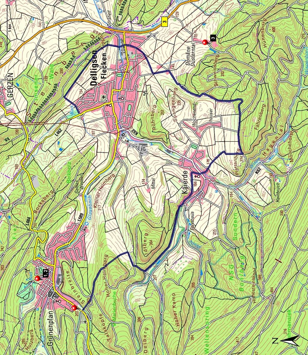 Länge: Start: Grünenplan, Obere Hilsstraße, Infotafel, Wanderparkplatz Steigung: + 748 m / - 789 m 13,10 km Verlauf: