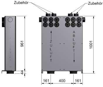 KL-Box 125-2-75-14-90-L (VAV Schalldämm- Verteilerbox 2 x DN125 und 12 oder 14 x DN75) Volumenstromregelbox KL-Box 125-2-75-14-90-L (patentrechtlich geschützt) mit integrierter Schalldämmeinheit und