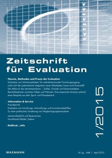Evaluation Zeitschrift Zeitraum Anzahl Thema evaluation use Quelle Artikel by politicians by citizen body Evaluation Evaluation ZfEv 1995-2003 189 5 (2,6%)