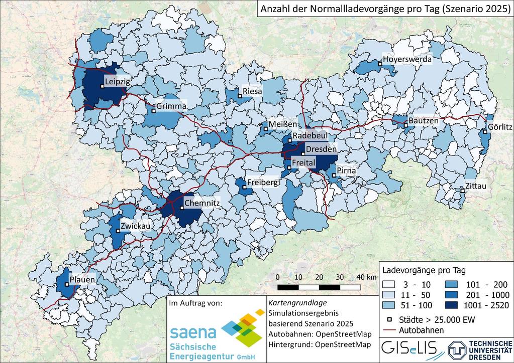 Prognose Normalladevorgänge in Sachsen nach Gemeinden