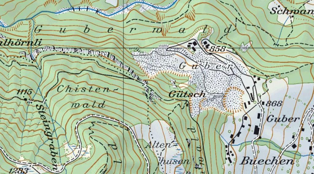 1. Einleitung Die Guber Natursteine AG plant, den bestehenden Abbauperimeter nach Westen zu erweitern.