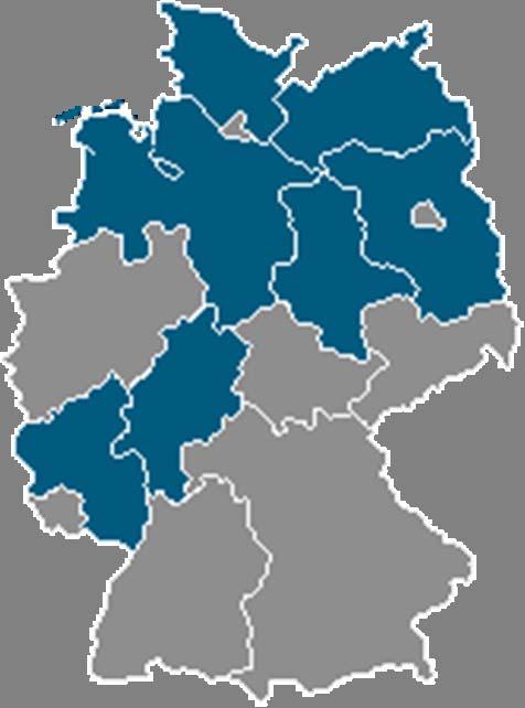 2 3 Niedersachsen 3 Sachsen- Anhalt 6 Rheinland- Pfalz 5 Hessen Mecklenburg- Vorpommern 1 Schleswig- Holstein 3 Bremen 4 Brandenburg Mitglieder im DBVW e.v.
