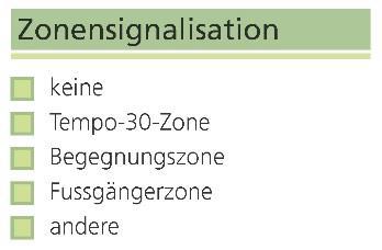 4.5. Zonensignalisation Die mit einem Zonensignal (Art. 2a SSV) angezeigten Rechte und Pflichten gelten mit dem Beginn der Zonensignalisation bis zum jeweiligen Ende-Signal.