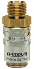 Übersicht der Schnellverschlusskupplungen mit Serie ESHMC N 2,7 ESHM N 6 ESHMT N 6 ESH N 9 ESHT N 9 Steckprofile in Originalgröße 5 mm 9 mm 9 mm 13 mm 13 mm Werkstoffe: Anschlussstücke: