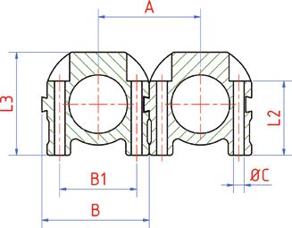 Verteilerblöcke für Temperierleitungen aus Aluminium (eloxiert) und Edelstahl 1.