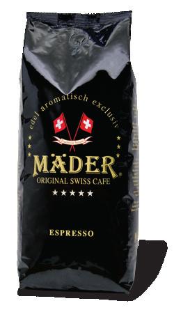 Mäder Premium Kaffeemischungen BIO / Fairtrade Kaffeemischungen 8 9 Creme Classic Schweizer Mischung Gewaschener Hochlandkaffee verleiht dieser Mischung einen milden eleganten Charakter.