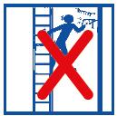Bei derartigen elektrischen Risiken keine Leitern verwenden. Auf der Leiter nicht unter Spannung arbeiten. Während dem Gebrauch die Leiter nie in eine neue Position bringen. Leiter bzw.