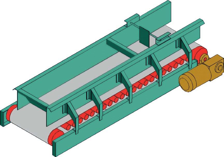 Spezialförderbänder Belt Conveyors for Special Applications Lieferbar ohne, mit einem oder mit zwei Laufstegen und Achsabständen bis 25