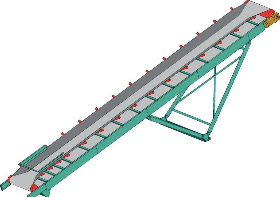 Deponiebänder & Bandabsetzer Stockpile Belt Conveyor and Stackers Deponieförderband Stockpile Belt Conveyor Standard-Gurtbreiten 400 bis 1000 mm. Standard belt width 400 up to 1000 mm.