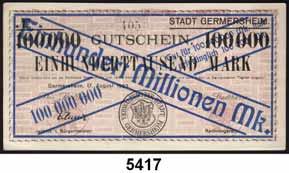 10.1923 und 200 Millionen Mark 11.10.1923 Keller 1660 LOT 2 Scheine.