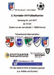 24 Donnerstag, 1. Juni 2017 Förderverein Fußball TSV Korntal e.v. TSV Münchingen 1925 e.v. Abt. Fußball Vorschau Samstag, 03.06.17 15.00 Uhr TSV Eltingen II TSV II 17.30 Uhr SGM Riexingen I TSV I H.P.