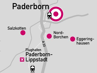 Abflughafen. Der Flughafen liegt ca. 20 km südlich von Paderborn (bei Büren-Ahden), ist per Auto gut zu erreichen, und bietet kostenlose Parkmöglichkeiten.