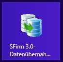 Mit der Datenübernahme können Daten aus SFirm 2.3, 2.4 und 2.5 übernommen werden. Während der Datenübernahme sind die alte und die neue SFirm"Version gesperrt und können nicht gestartet werden.