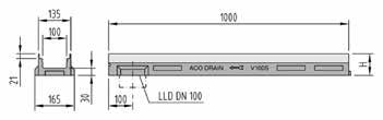 00 Länge 1000 mm mit Lippenlabyrinthdichtung für senkrechten Anschluss DN 100 Typ Höhe kg Stk. Stahl verzinkt Gusseisen KTL Edelstahl H mm Pal.
