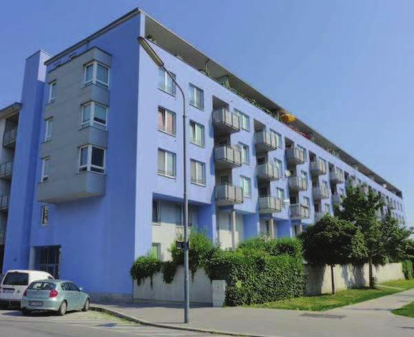 ERSTE IMMOBILIENFONDS Im Westen des 22. Wiener Gemeindebezirks gelegen verfügt das Wohnhaus in der Langobardenstraße über 87 Wohnungen und 91 Tiefgaragenstellplätze.