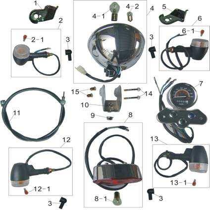 1. Beleuchtung / Tachometer Beschreibung Ser.Nr. Erp Nr. Artikel-Nr.