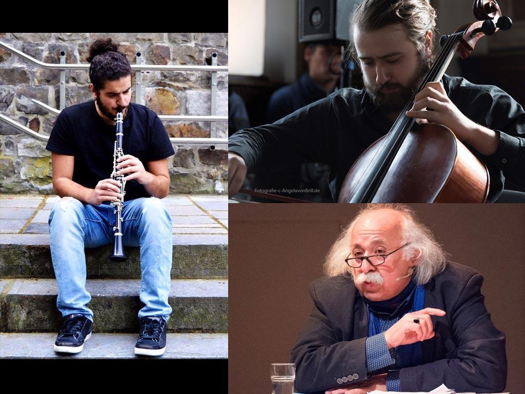 ZUSATZANGEBOT I Musikkulturen Spuren nach Syrien: Lesung und Musik mit dem Schriftsteller Suleman Taufiq, dem Cellisten Basilius Alawad und dem Klarinettisten Yazan Alsabbagh