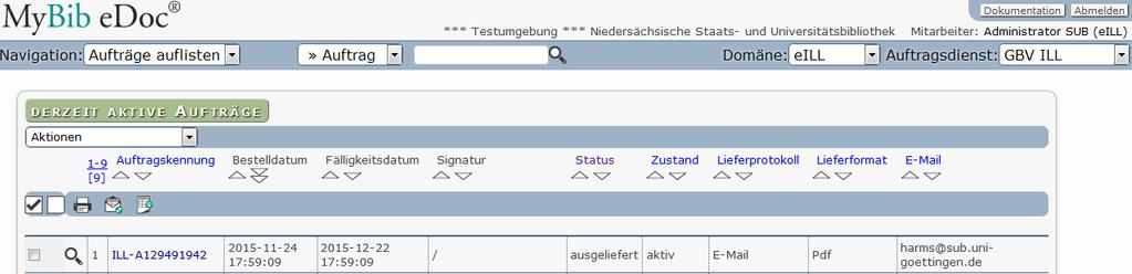 Auftragseingang in