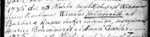 oo Barbara Kannebecker TZ: Adam und Maria Kannebecker 1734, 01 Jan.