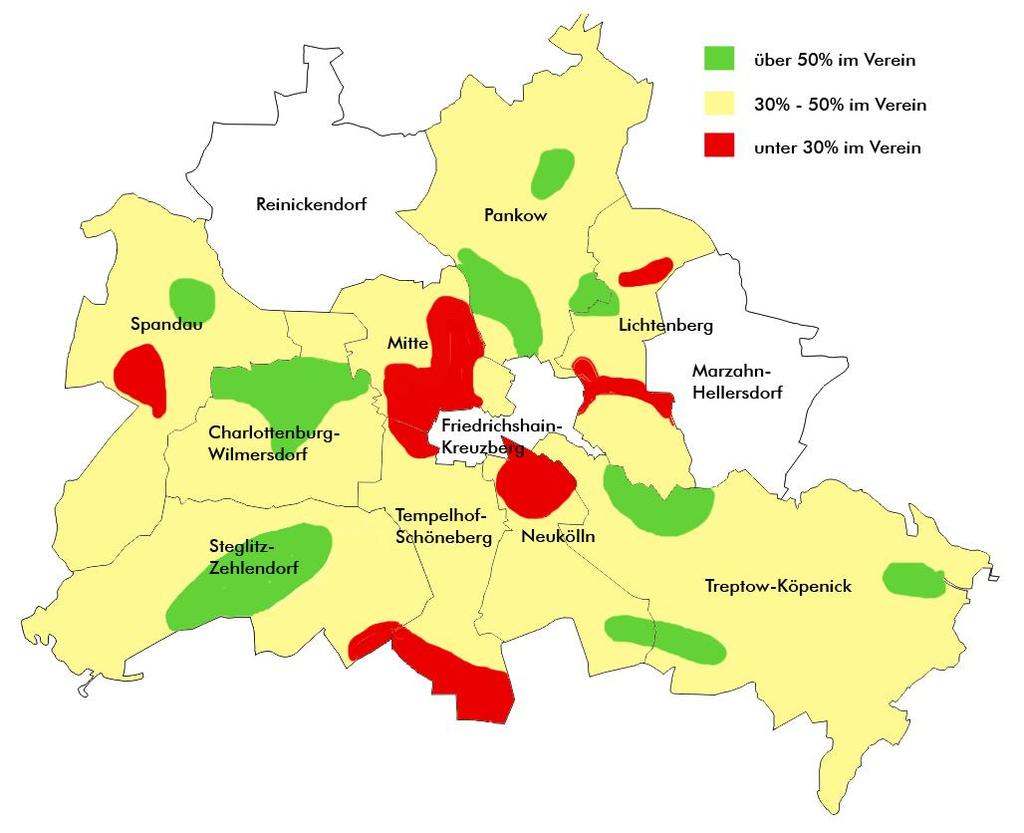 Anhand der erhobenen Daten zur Vereinszugehörigkeit von Berliner Drittklässlern beginnend vom Schuljahr 2013/14 (n = 18.