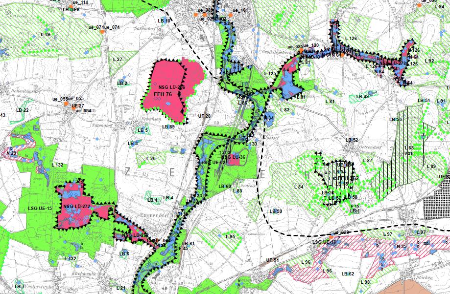 4.3 Rolle der Planungsebene Landschaftsrahmenplan Landkreis Uelzen (Entwurf) Karte 6: Schutz, Pflege und Entwicklung bestimmter Teile von Natur und