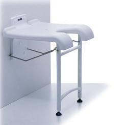 Der Duschstuhl hat immer eine Rückenlehne. - Belastung max. 130 kg - Gewicht ca. 3,5 kg HMV-Nr. 04.40.03.