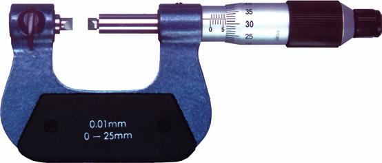 Bügelmessschraube mit auswechselbaren Einsätzen Micrometer with interchangeable anvils mit 7 Paar Einsätzen ab > with 7