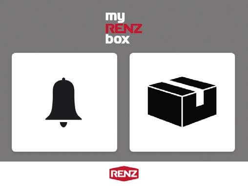 Intuitive Bedienung Zwei Symbole stehen auf dem Touchscreen der myrenzbox Paketkastenanlage mit Digital-Klingel zur Auswahl.