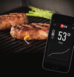 Weber igrill App. Die App meldet dem Smartphone, sobald das Grillgut die perfekte Temperatur erreicht hat.