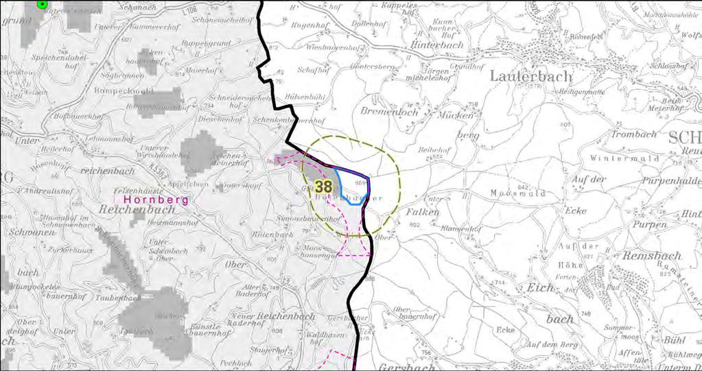 Gebiet Nr. 38 - Falkenhöhe Gemeinde(n): Hornberg Herleitung der regionalplanerischen Vorranggebietskulisse Windenergie Ausschlussgründe* (vgl.