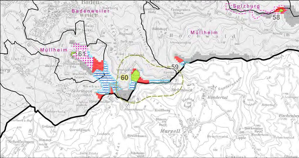 Gebiet Nr. 60 - Rossfelsen Gemeinde(n): Badenweiler Herleitung der regionalplanerischen Vorranggebietskulisse Windenergie Ausschlussgründe* (vgl.