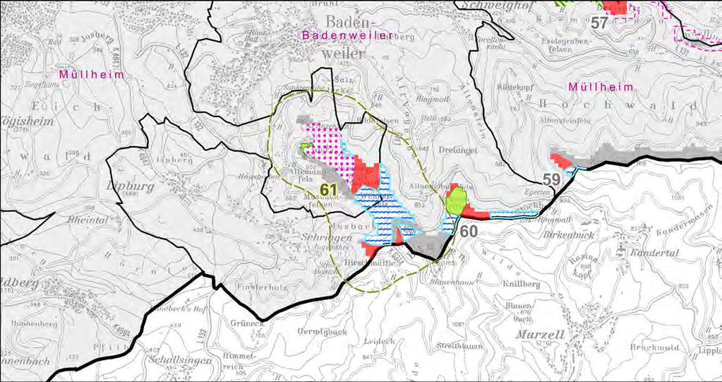 Gebiet Nr. 61 - Schrennengrabenkopf Gemeinde(n): Badenweiler, Müllheim Herleitung der regionalplanerischen Vorranggebietskulisse Windenergie Ausschlussgründe* (vgl.