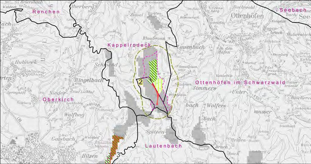 Gebiet Nr. 2 - Buchwald Gemeinde(n): Kappelrodeck, Oberkirch Herleitung der regionalplanerischen Vorranggebietskulisse Windenergie Ausschlussgründe* (vgl.