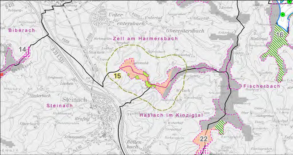 Gebiet Nr. 15 - Katzenstein/Hoheck Gemeinde(n): Haslach im Kinzigtal, Steinach, Zell am Harmersbach Herleitung der regionalplanerischen Vorranggebietskulisse Windenergie Ausschlussgründe* (vgl.