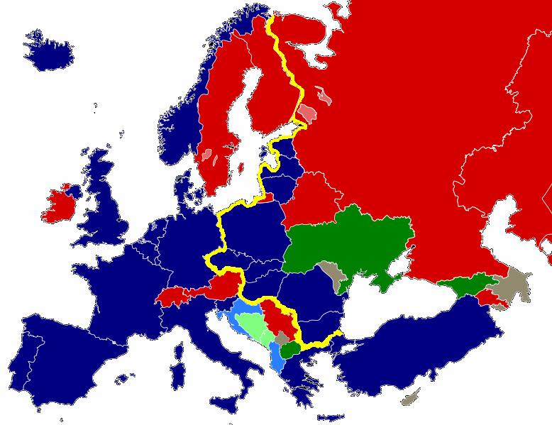 Territoriale Expansion Grenze des Warschauer Paktes NATO-Mitglieder Weitere Beitrittskandidaten Potentielle Beitrittskandidaten Kein Beitritt geplant Haltung zum Beitritt unbekannt Als