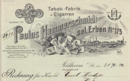 (E024) Los 385 Ausruf: 16 Mülheim/Rhein, 1913: Paulus Hammerschmidt sel. Erben No.