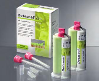 Abformung Bissregistrat Detaseal hydroflow occlusion NEW Detaseal bite Scanbares VPS Bissregistrat, schnellabbindend, maximale Endhärte von 48 Shore D, mittlere Konsistenz, standfest, leicht zu