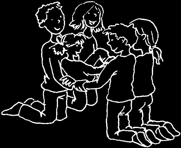 Interaktionsspiele 9 Schweben Gruppe mit fünf oder sieben Kindern Matten 1. Kniet euch gegenüber auf den Boden und fasst euch an den Unterarmen. 2. Ein Kind legt sich auf die Arme der anderen. 3.